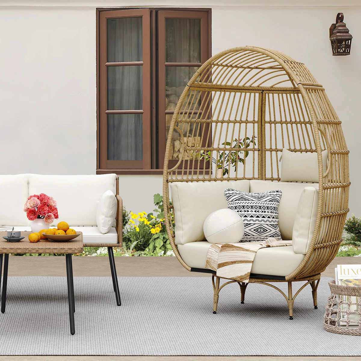 Large basket chair hot sale