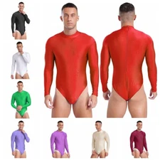Men Overall Ballet Leotard Stretchy Jumpsuit Slim Fit Rompers Fitness Bodysuit
