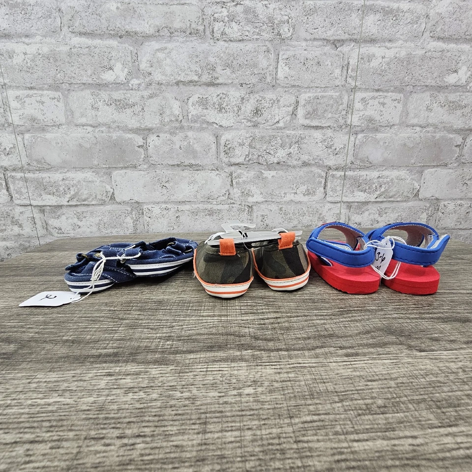 Lote de 3 sapatos infantis masculinos tamanho 2 3-6 meses - Imagem 3 de 4