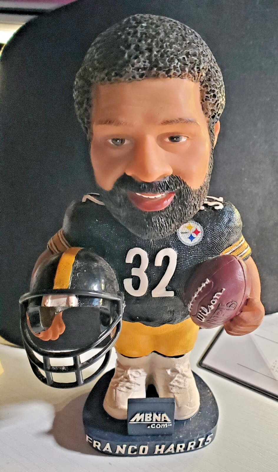 Franco Harris rare MBNA Bobblehead 7-inch perfect condition