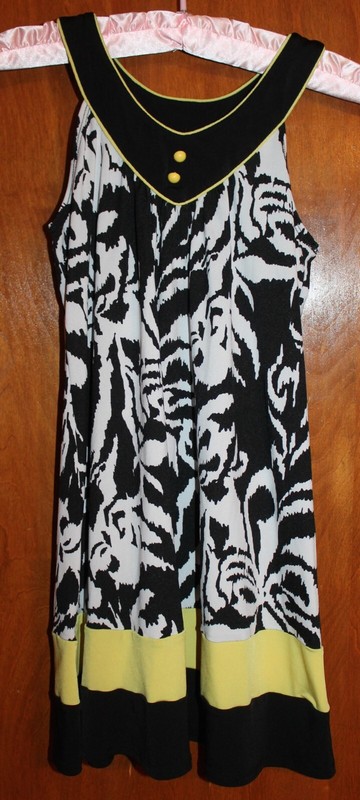 CATO Girls' Size 12/14 SLEEVELESS DRESS (black/white w/ yellow) EUC