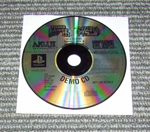 Eidos Playstation PS1 Demo CD Volume III  (Tomb Raider Soul Reaver, Akuji)
