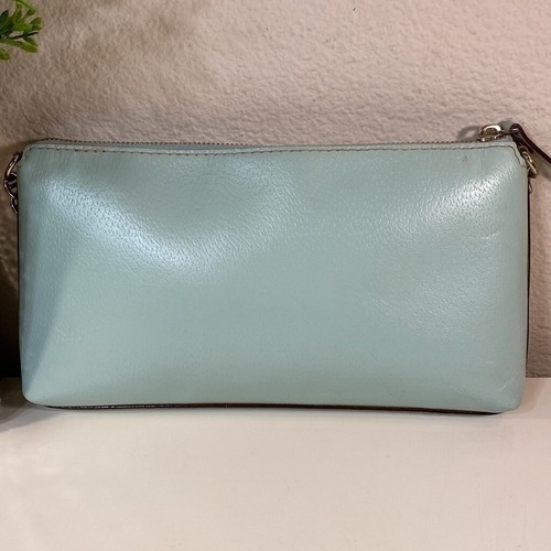 KATE Spade Wellesley Byrd Leather Chain Shoulder Bag Purse Robins Egg - Picture 2 of 13