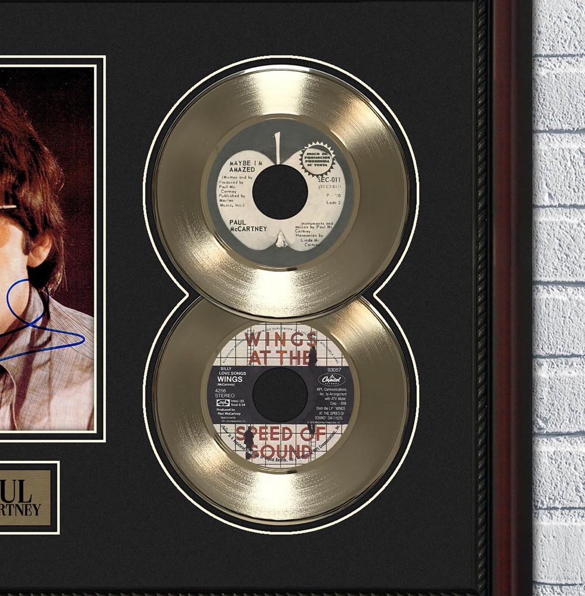 Paul McCartney Framed Gold or Platinum 45 Record w/ Reproduction