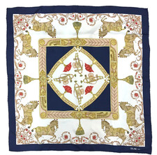 CELINE Horse Motif 100 Silk Scarf 34" 85 cm Italy