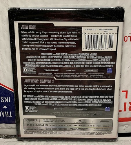 NEW JOHN WICK 1+2 ON 4K ULTRA HD! BOTH MOVIES! WALMART EXCLUSIVE! FACTORY SEALED - Picture 2 of 4