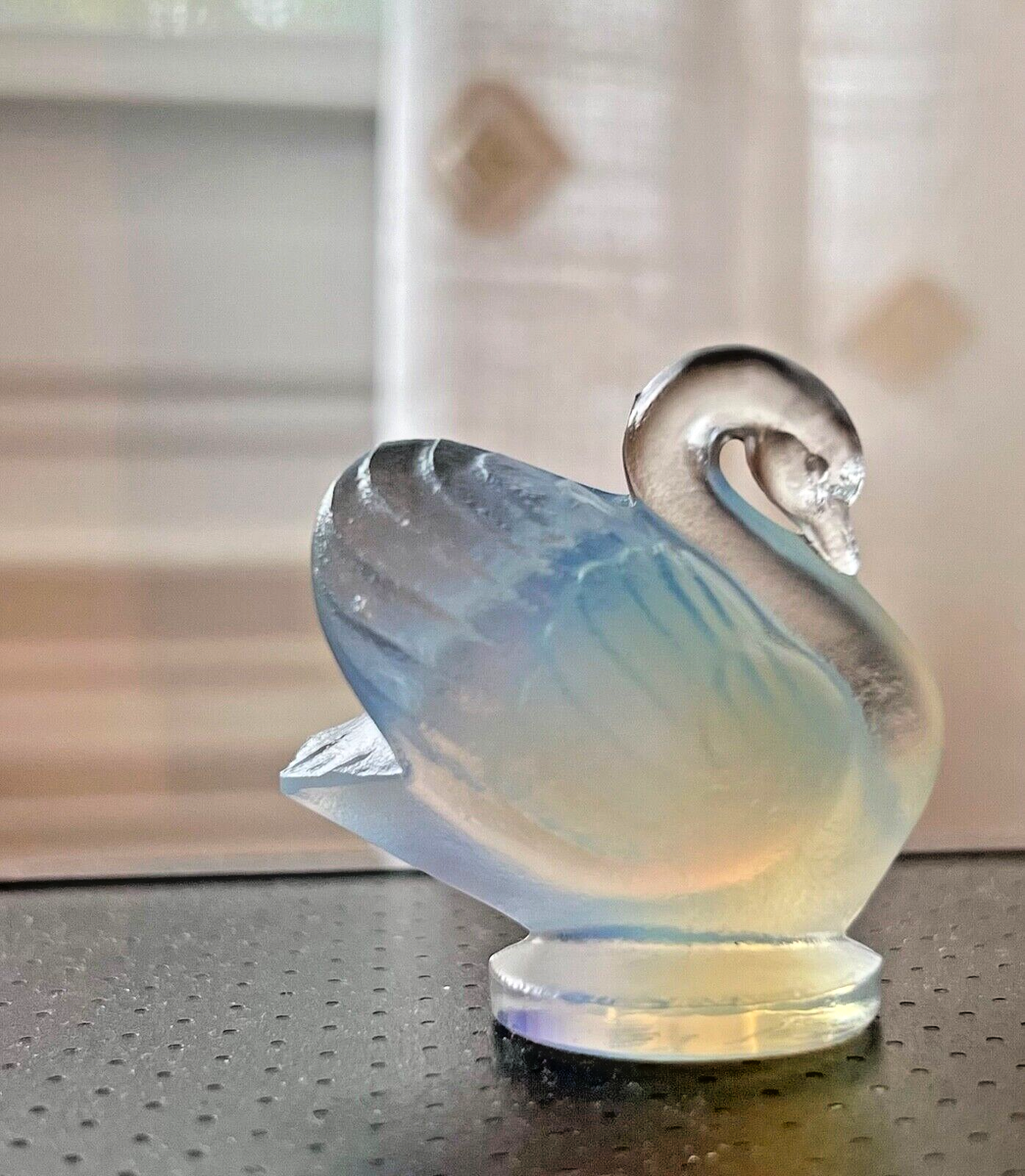 SABINO/サビノ　スワン　白鳥　置物　オパールセントガラス Sabino Opalescent Small SWAN Signed Glass Figurine | eBay