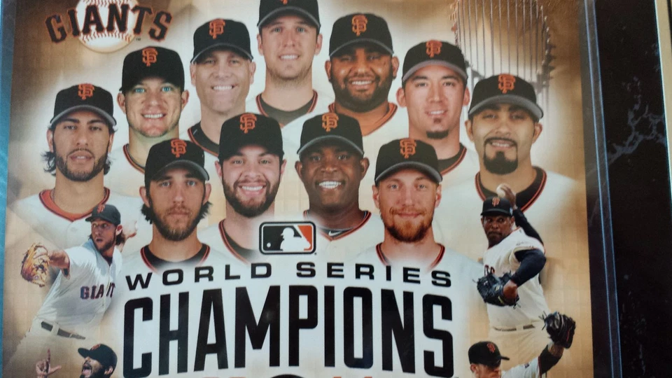 Placa RARA SAN FRANCISCO GIANTS 2014 WORLD SERIES 12 X 15 NOVA EM FOLHA NAS CAIXAS - Imagem 2 de 4