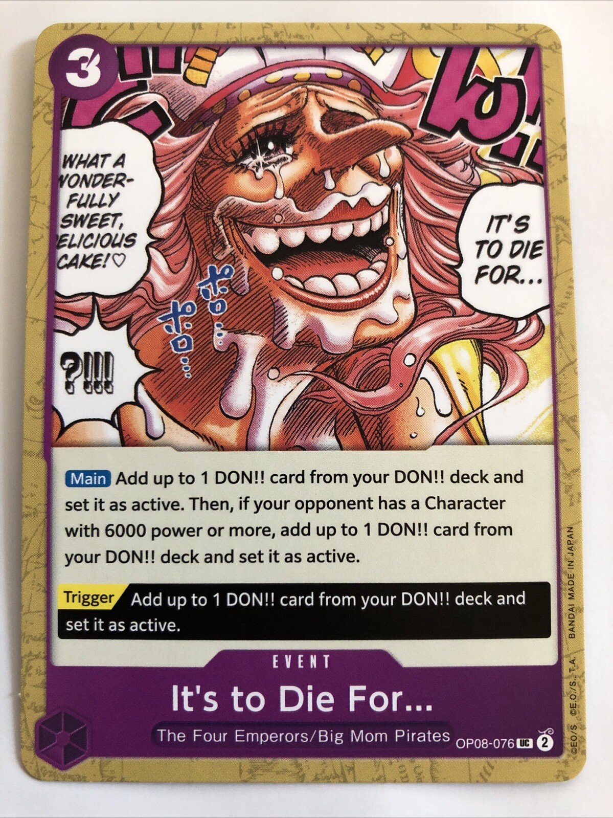 One Piece CCG Two Legends It's To Die For... OP08-076 NM