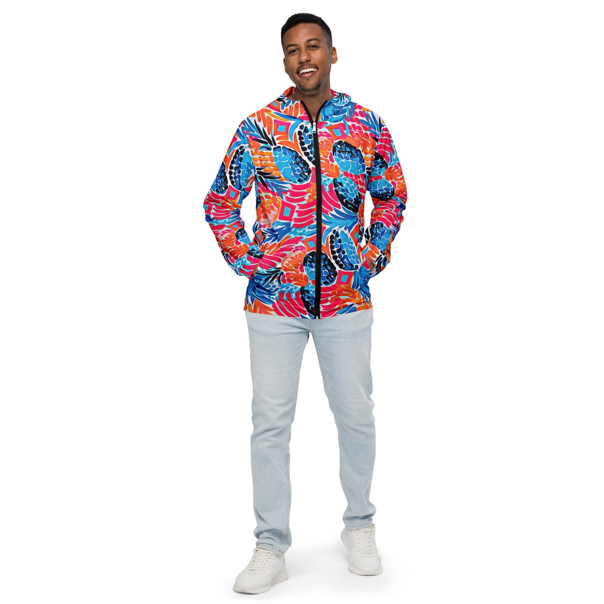 Locals Only Pineapple Men's Windbreaker Jacket Floral