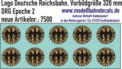 10 H0 Decals DRG Logo D: 3,7 mm gold/schwarz Keks TOP NEU Decals 087-7500