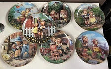 Vintage 1992 Mj Hummel Ceramic Plates Set of 7