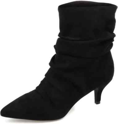 Journee Collection Women's Markie Back Heel Zip Stiletto Booties Black Size 6