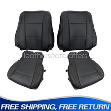 2015-17 For Ford F150 Both Side Bottom & Top Perforated Leather Seat Cover Black