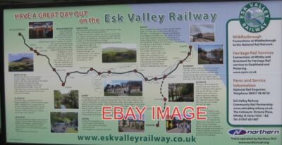 PHOTO  INFORMATION BOARD - ESK VALLEY RAILWAY DISPLAYED AT WHITBY RAILWAY STATIO