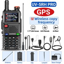 1X 5RH GPS WALKIE TALKIE MULTI BAND RECHARGEABLE TWO WAY RADIO 771 HEADSET CABLE