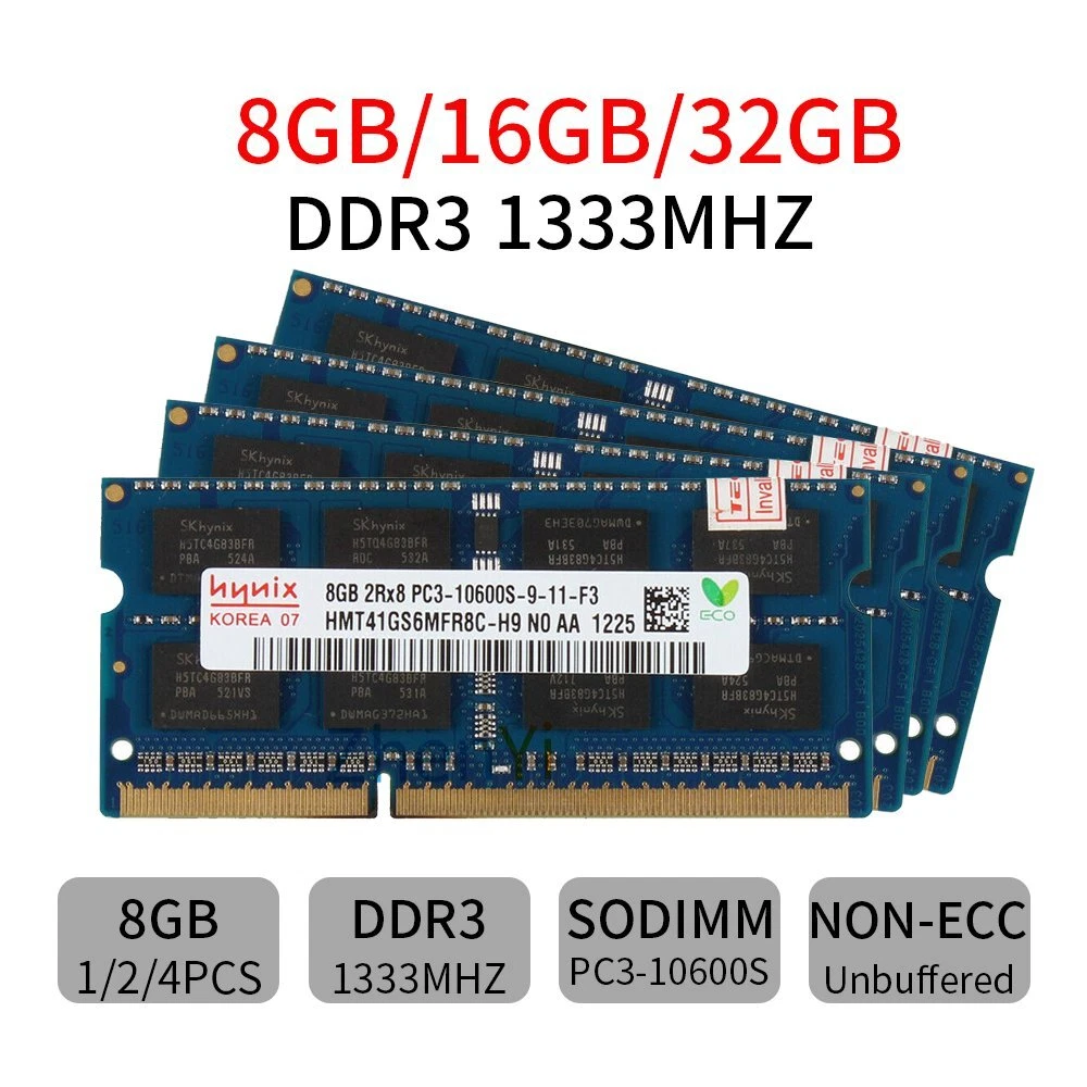Barrette RAM Hynix DDR3 8Go Ou 4Go 1333MHz Pour PC Portable - Neuf, Garantie à Vie
