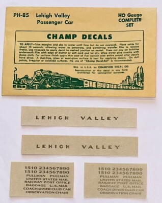 CHAMP HO DECAL-LEHIGH VALLEY/LV PASSENGER CAR-MODERN LETT-BRONZE GOLD #PH-85