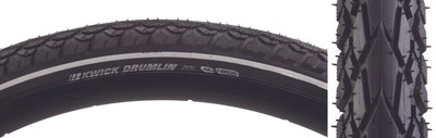 Kenda Kwick Drumlin Tire - 700 x 45, Clincher, Wire, Black/Reflective, 60tpi
