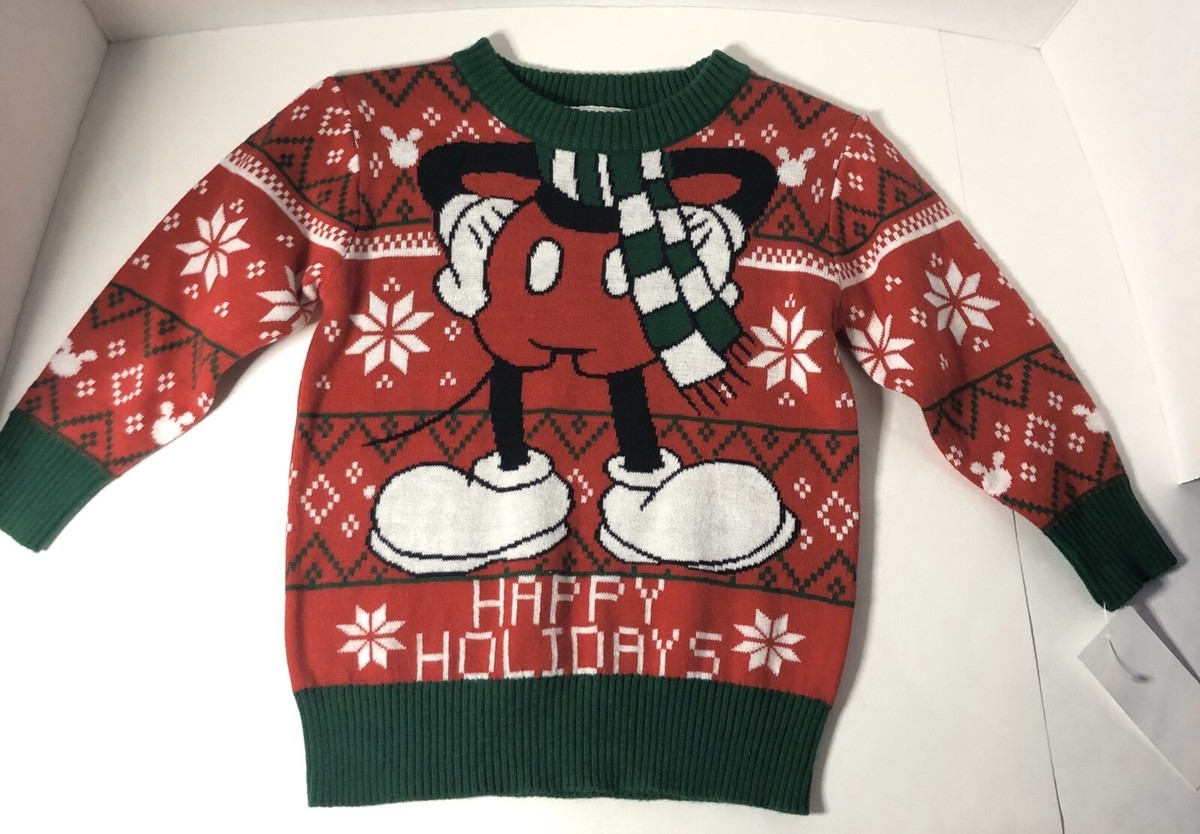 Toddler Boys 12 Months Disney Mickey Mouse Happy Holidays Christmas Ugly  Sweater