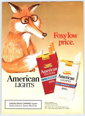 fox cigarette 1991 FOX AMERICAN CIGARETTES Vintage 8