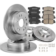 Set Front & Rear Disc Brake Rotors & Brake Pads For 2002-2004 Honda CR-V 2.4L