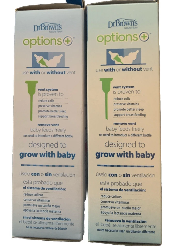 Lote de 2 nuevos biberones estrechos Dr Browns opciones anticólicos 4 oz 120 ml nuevos Foto 3 de 3