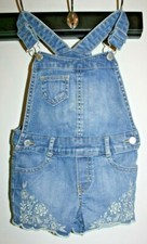 Genuine Kids by Oshkosh B'gosh Girl's Size 3T Denim Shortalls Embr.Flower Border