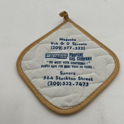 Vintage Flowers Pot Holder Oven Mitt Kitchen Advertising Modesto Cottage Retro