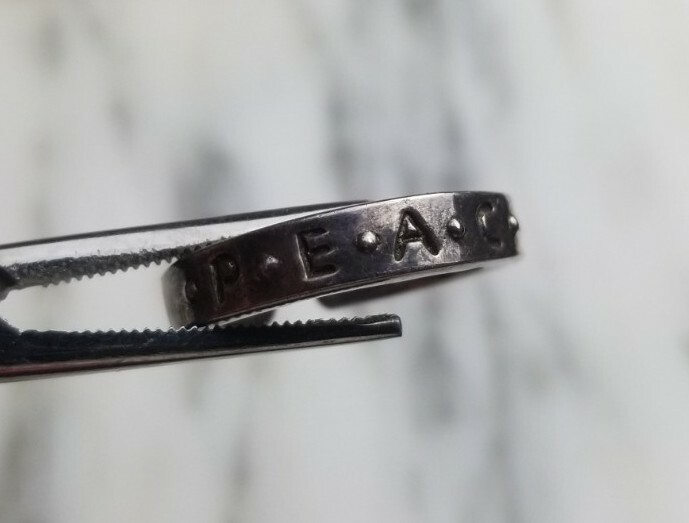 925 sterling silver Adjustable Ring PEACE - image 4