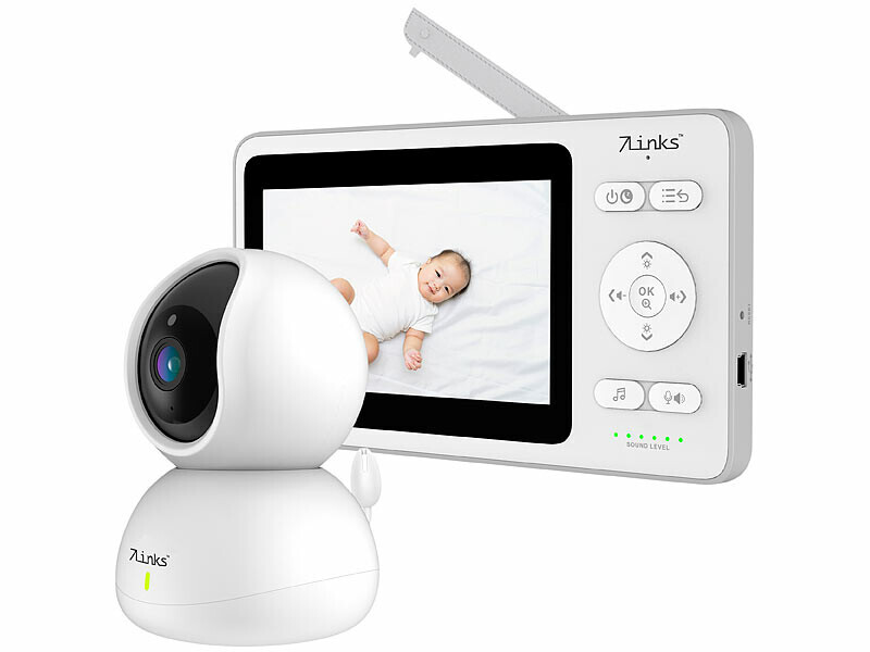 Babyphone caméra orientable VBP-430 7Links écoute-bébé vidéo avec écran couleur LCD