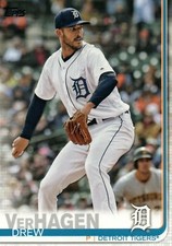 #586 Drew VerHagen Detroit Tigers 2019 Topps Series 2 Baseball Card