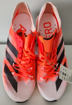 RARE Adidas Adizero Prime X Running Shoes White Carbon Red Sz 7.5