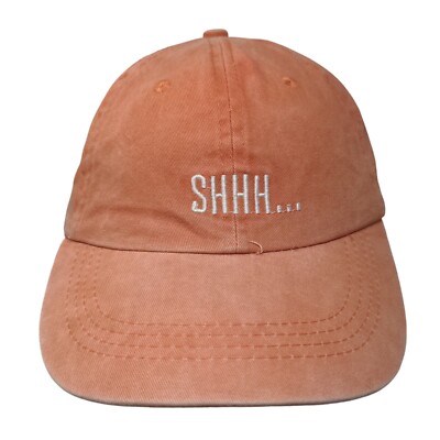 Shhh... Nobody Cares Strapback Hat Orange OS Adjustable Embroidered 6 Panel