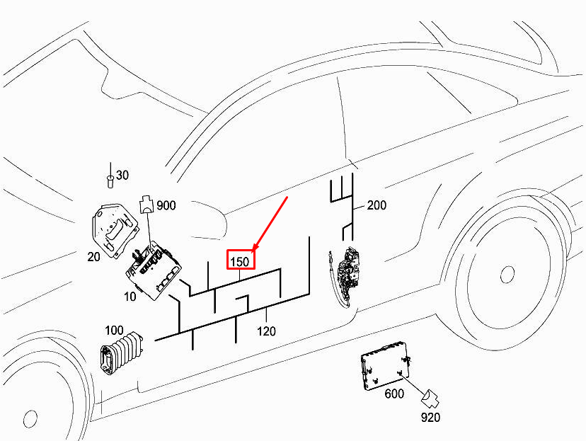 Neu MERCEDES-BENZ E Coupe C207 Kabelbaum Vordertür A2075407001 Original