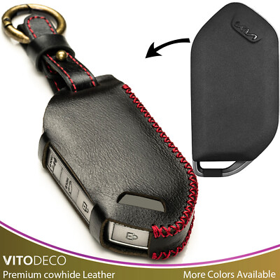 Vitodeco Superior Leather Key Fob Case for Kia Telluride,Sorento,Carnival,EV9,K5
