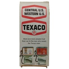 Retro 1969 Central US Western US Road Map Texaco Oil and Gas Advertising Ephemer