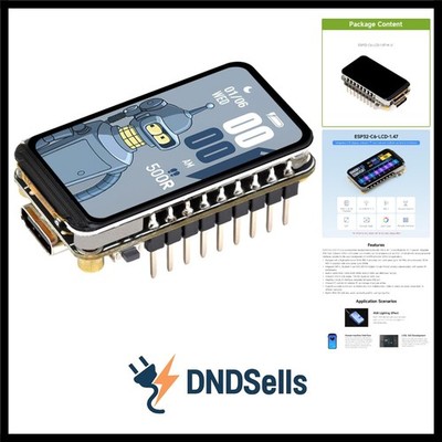 C6 1.47inch Display Dev Board, 172×320, 262K Color, 160MHz Running Frequency ...