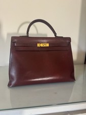 HERMÈS Kelly 35 Vintage Rouge H Box Leather