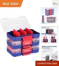 Small Parts Organizer 3 Pieces, Portable Stackable Hardware Storage Case with...