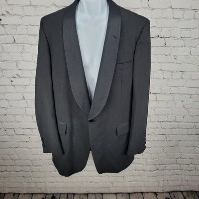 VTG After Six Black Single Vented Formal Tuxedo Jacket USA Made Size 44XL