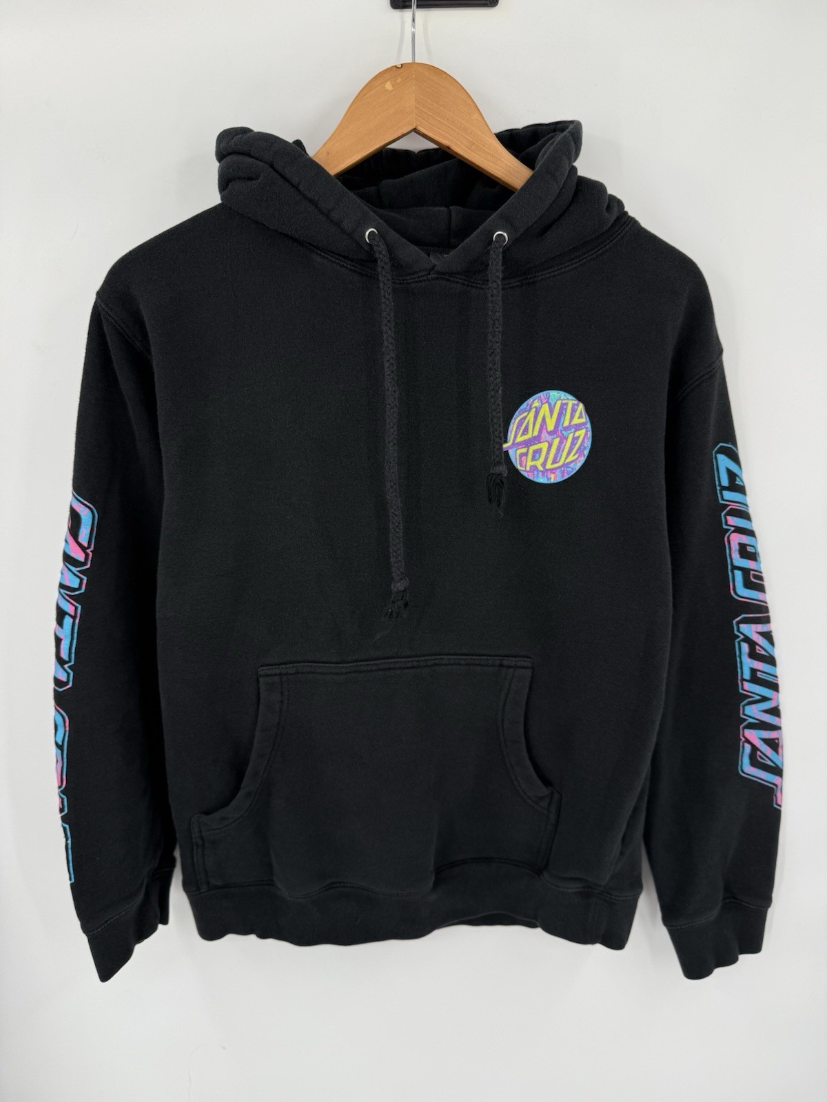 Surf Pullover Hoodie Sweatshirt Black Size Medium