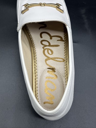 Sam Edelman Loraine White Slip-On Leather Horse Bit Loafers 6-1/2 w/ Box - Picture 12 of 24