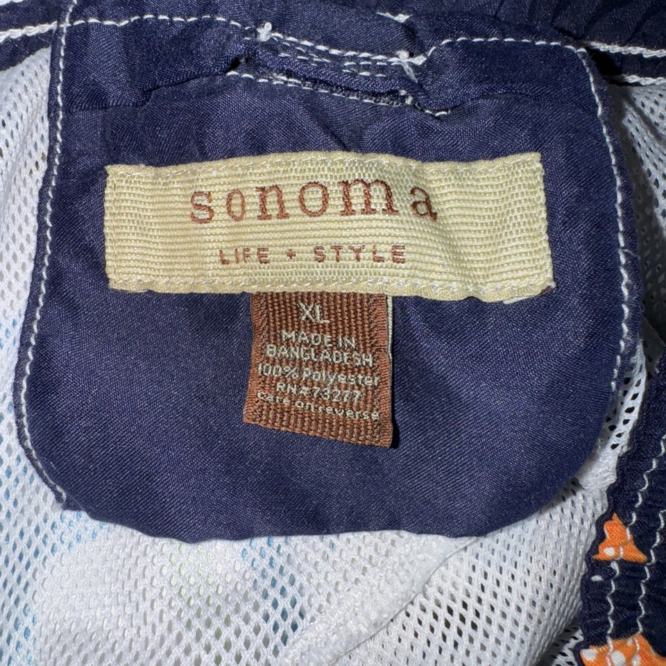 Shorts de natação Sonoma masculino tamanho XL bolso de carga padrão floral havaiano Y2K - Imagem 2 de 4