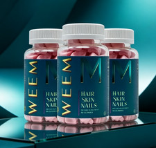  pack of 3 WEEM Hair Skin and Nails Gummies - Supports Healthy Hair