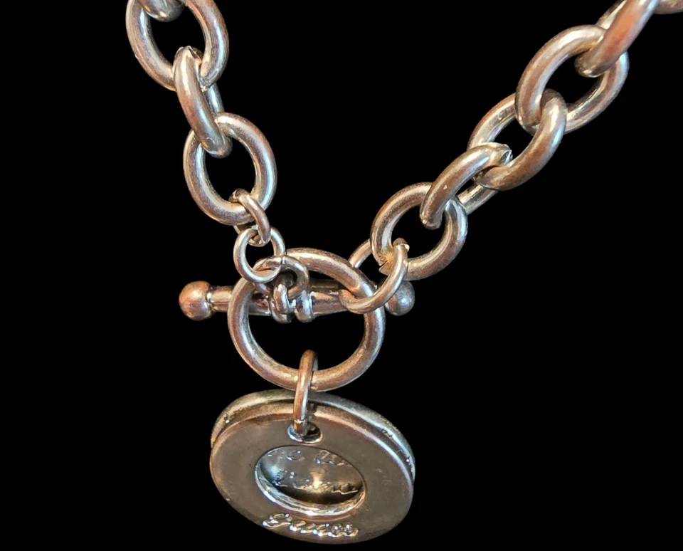 Guess 15» я люблю тебя кулон без шеи овальный Rolo ссылка серебристого тона переключатель застежка - Изображение 4 из 4