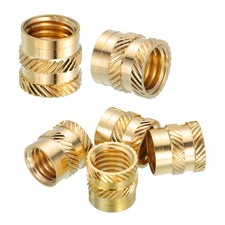 6 Pcs M10 x 12mm l x 12mm OD Pure Brass Heat Set Threaded Inserts