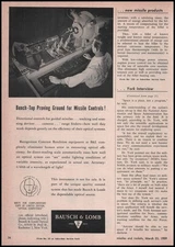 1959 Bausch Lomb Photo Recognition Contrast Guided Missile Control Unit Print Ad