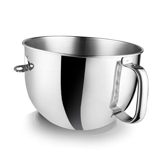 6QT Silver Stainless Steel Mixing Bowl for KitchenAid Stand Mixer 6QT Silver Stainless Steel Mixing Bowl for KitchenAid Stand Mixer
