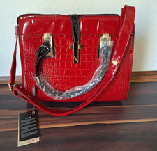 Damen Tasche Schultertasche Umhängetasche rot Leder Optik Handtasche China